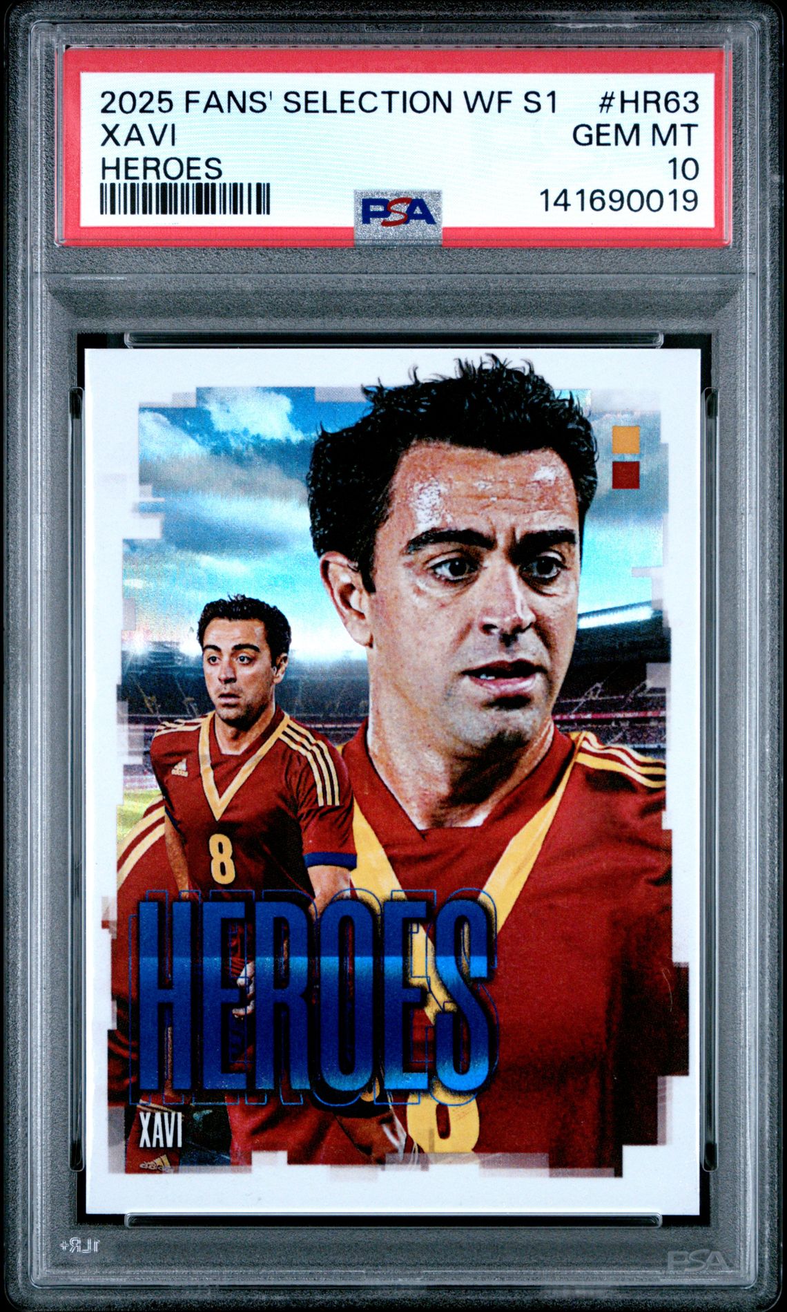 2025 Futera Fans' Selection World Football Series 1 Heroes Xavi #Hr63 (Heroes-Laser Blue-Shine) Gem Mt 10 front