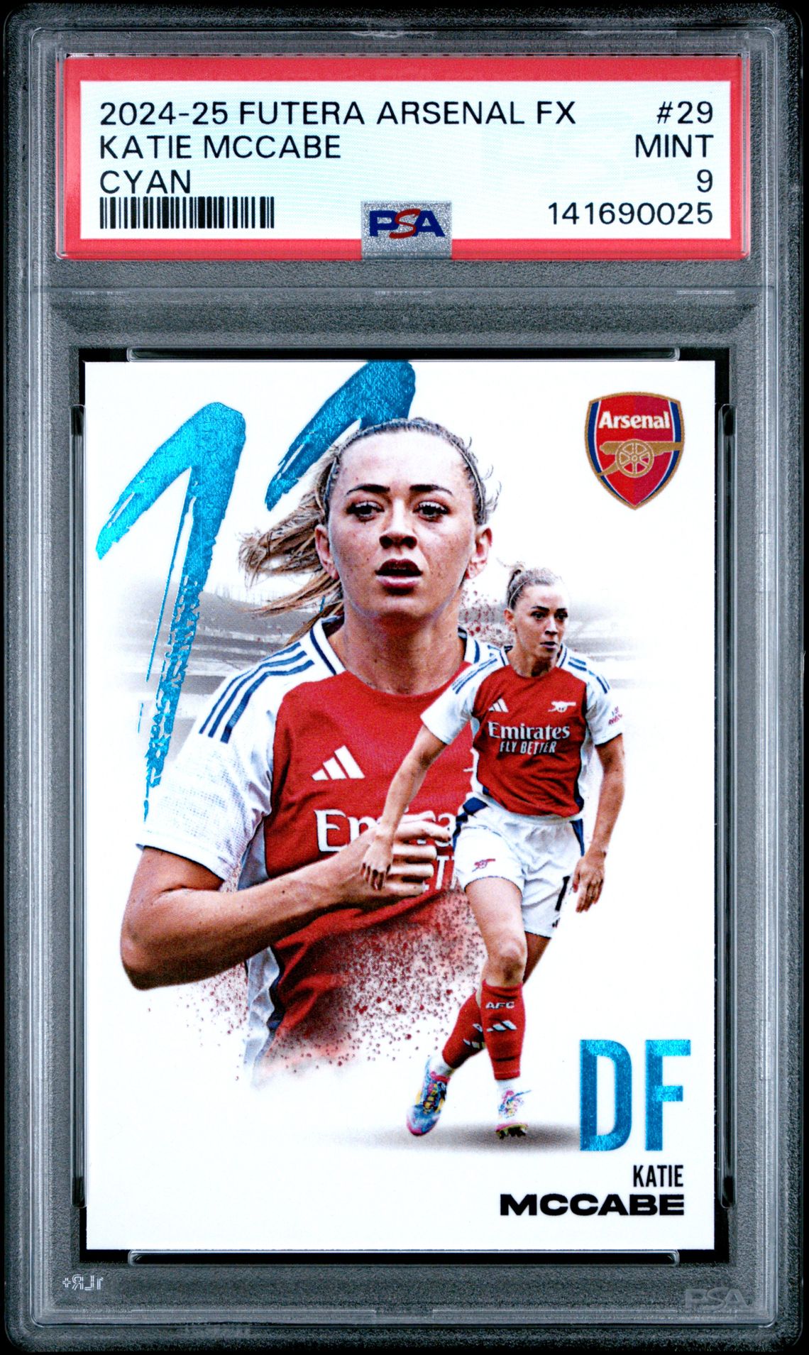 2024-25 Futera Arsenal Fx Collection Katie Mccabe #29 (Cyan) Mint 9 front
