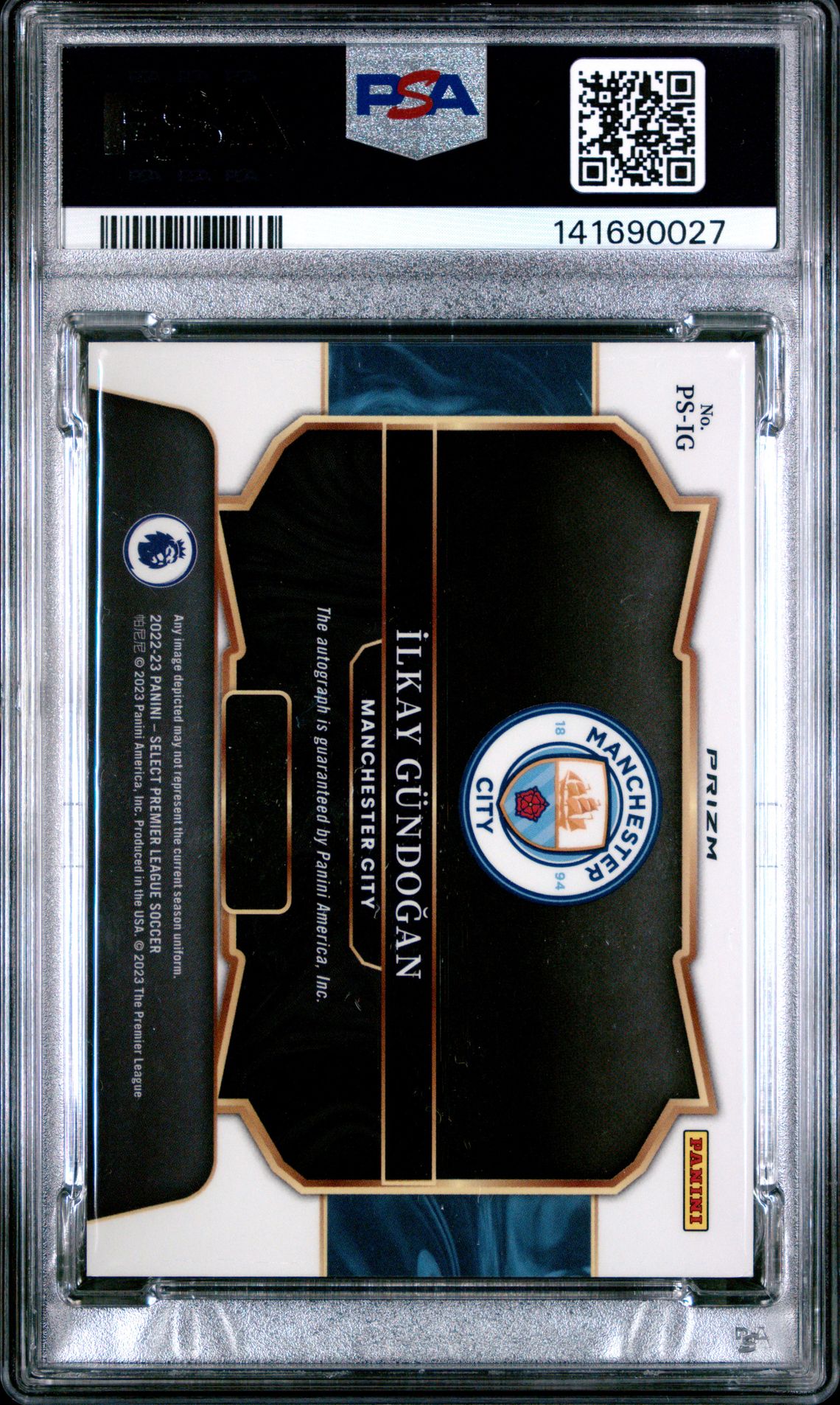 2022-23 Panini Select Premier League Pitchside Signatures Ilkay Gundogan #Psig (Pitchside Signature-Peacock) Mint 9 back