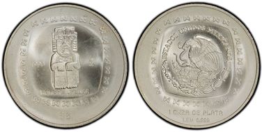 1996-Mo 5 Peso Hombre Jaguar T-1 Mo Right Field MS67