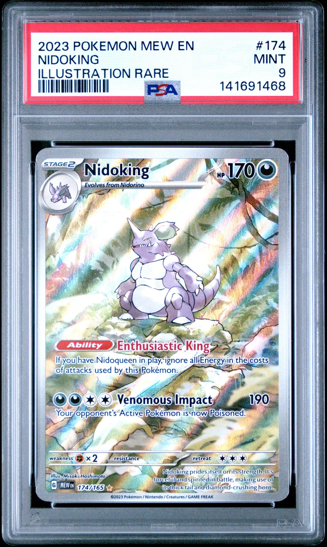 2023 Pokemon Mew En-151 Nidoking #174 (Illustration Rare) Mint 9 front
