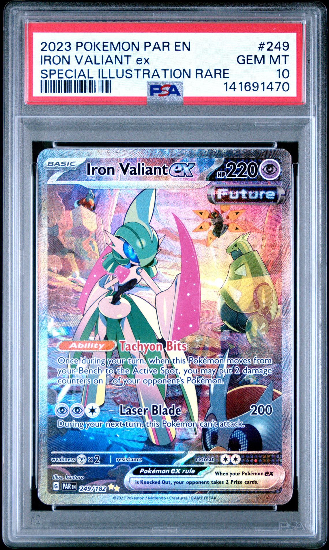 2023 Pokemon Par En-Paradox Rift Iron Valiant Ex #249 (Special Illustration Rare) Gem Mt 10 front