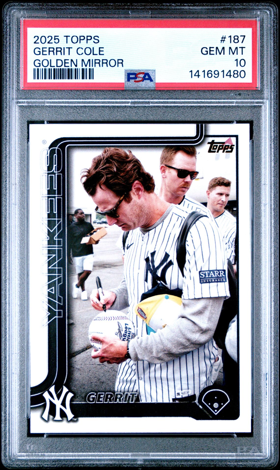 2025 Topps Gerrit Cole #187 (Golden Mirror) Gem Mt 10 front