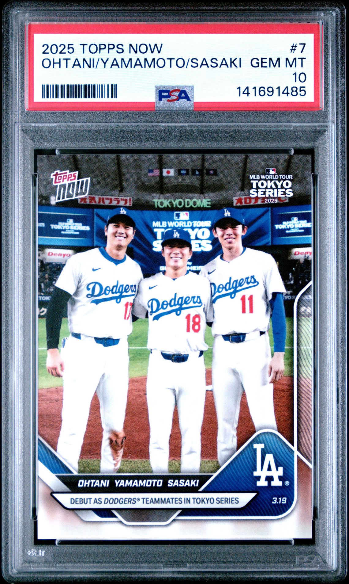 2025 Topps Now Ohtani/Yamamoto/Sasaki #7 Gem Mt 10 front