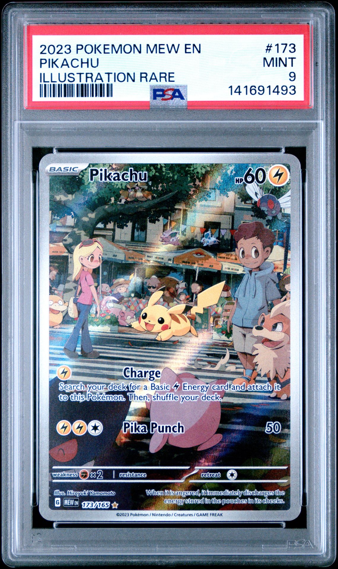 2023 Pokemon Mew En-151 Pikachu #173 (Illustration Rare) Mint 9 front