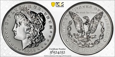 2025-S $1 Morgan Dollar Rev PR Two-Coin Reverse Proof Set First Strike PR69