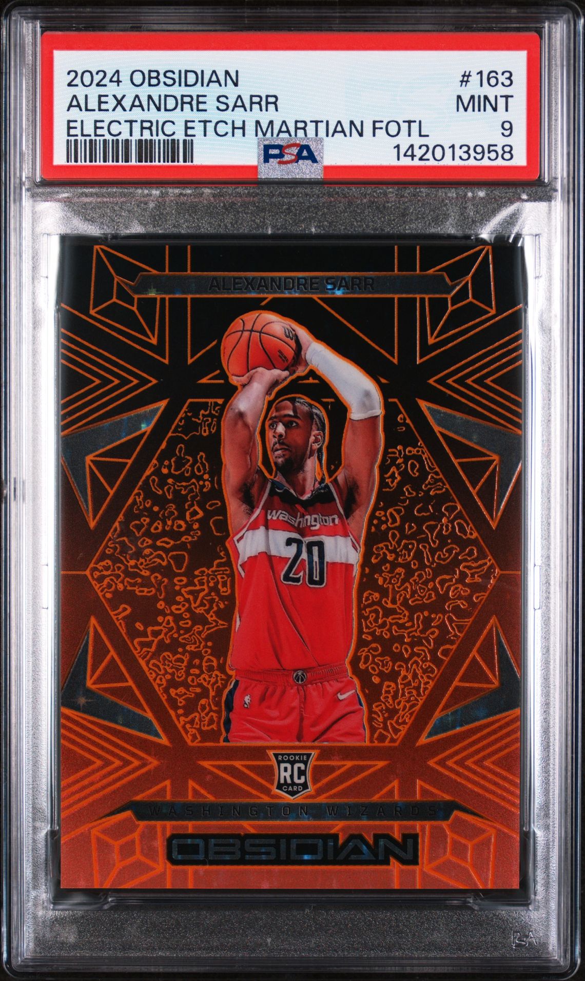 2024 Panini PANINI OBSIDIAN ELECTRIC ETCH MARTIAN FOTL #163 Alexandre Sarr front