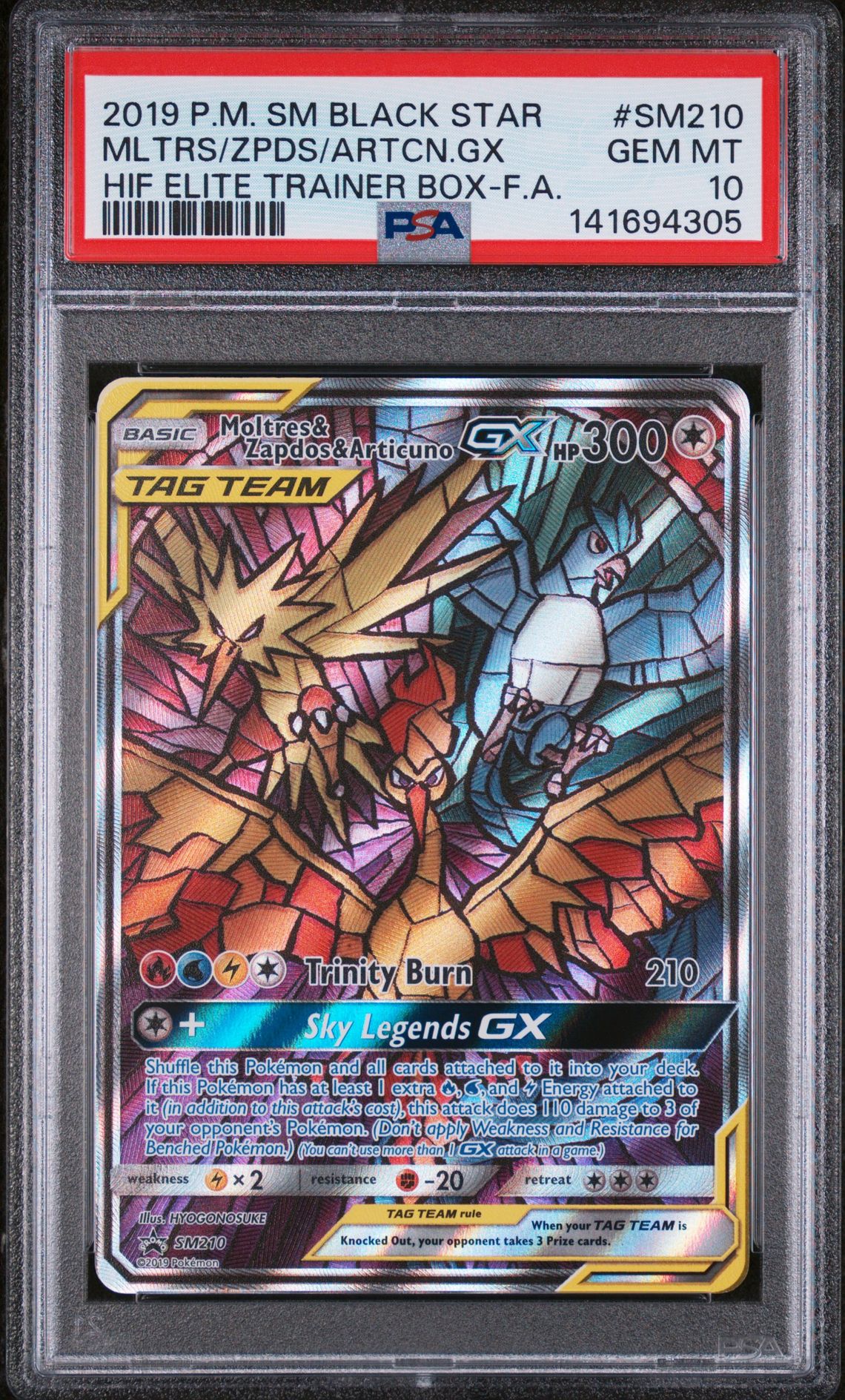 2019 Pokemon POKEMON SM BLACK STAR PROMO GX #SM210 Mltrs/Zpds/Artcn.Gx front