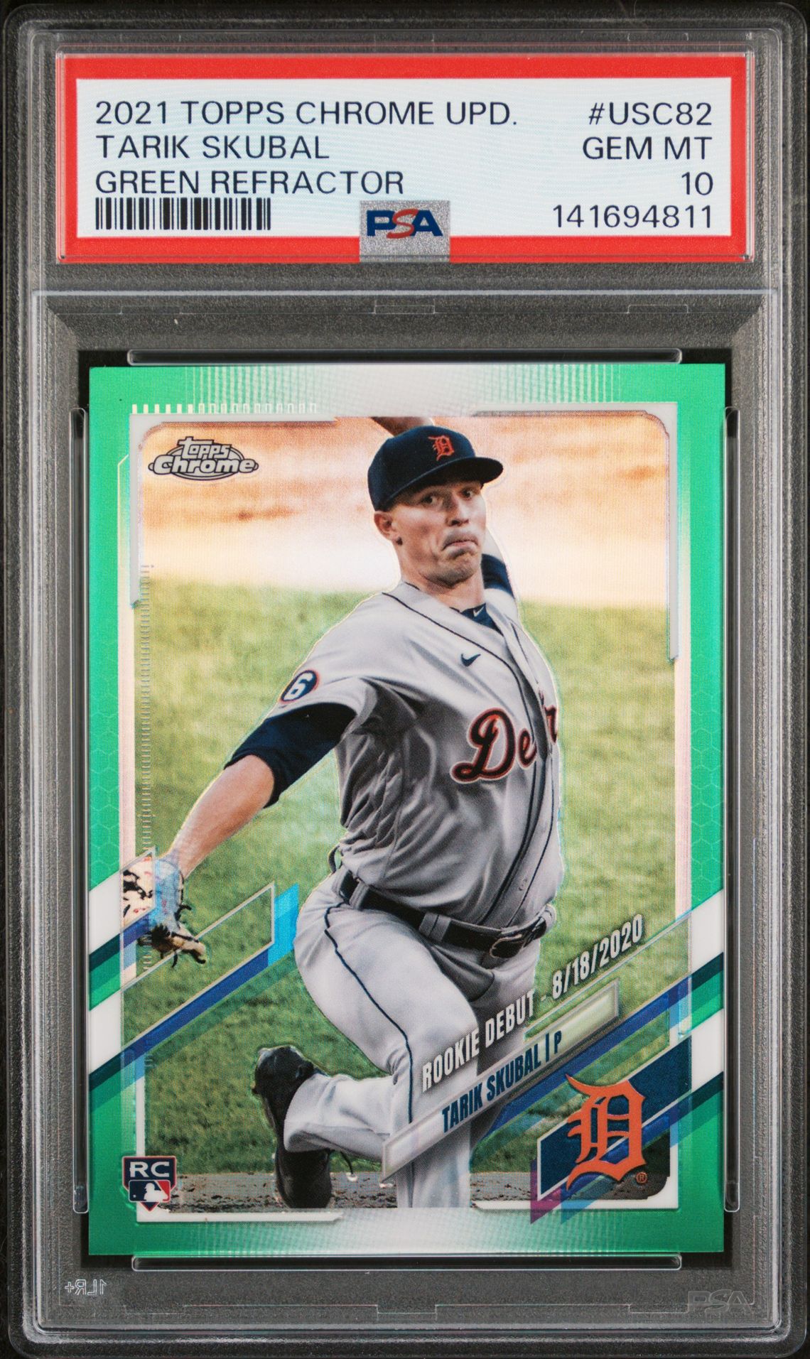 2021 Topps TOPPS CHROME UPDATE Green Refractor #USC82 Tarik Skubal front