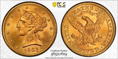1903-S $5 MS67