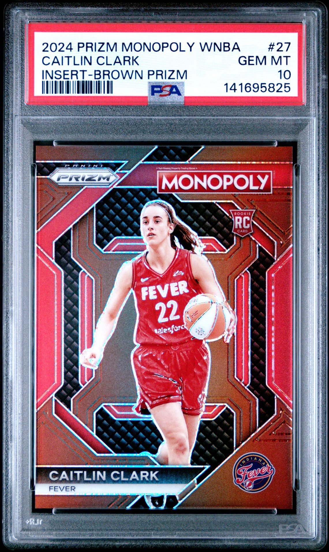2024 Panini Prizm Monopoly Wnba Insert Caitlin Clark #27 (Insert-Brown Prizm) Gem Mt 10 front