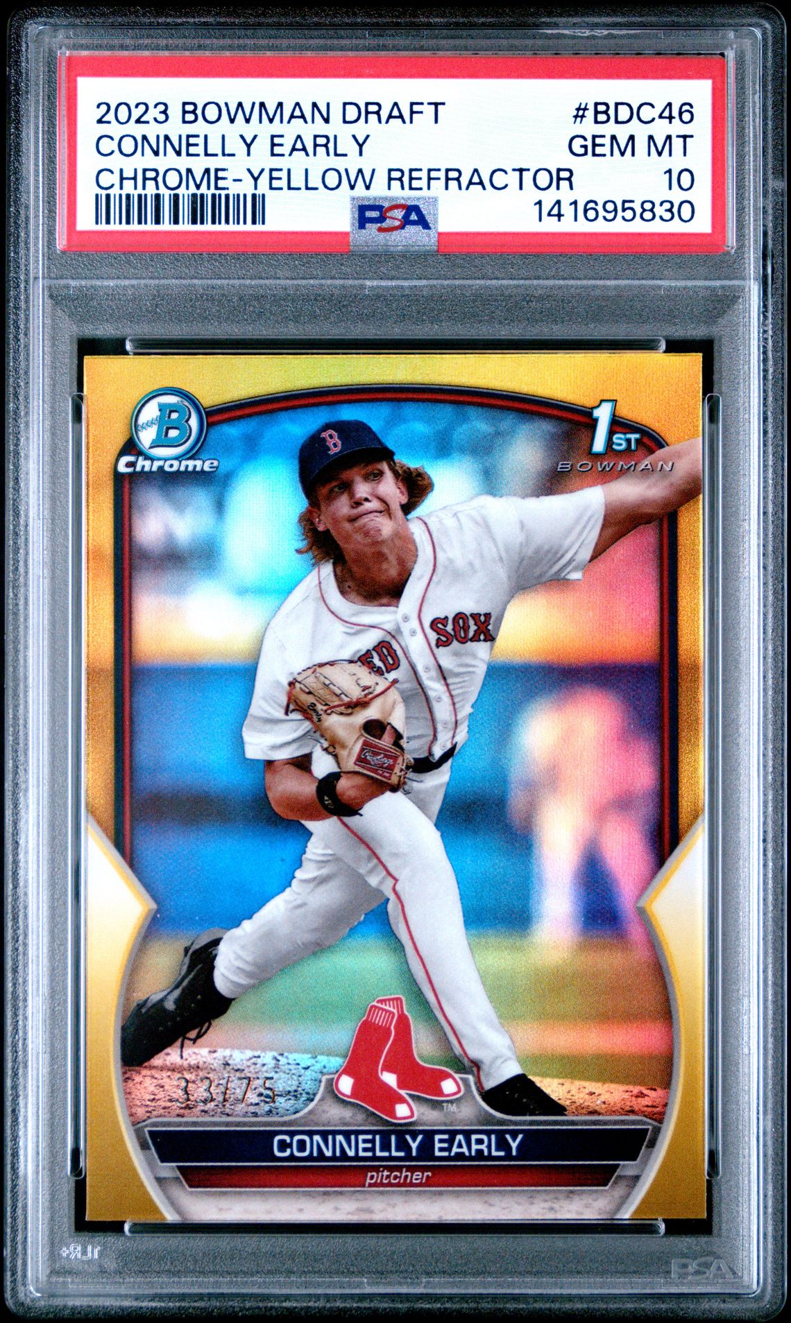 2023 Bowman Draft Connelly Early #Bdc46 (Chrome-Yellow Refractor) Gem Mt 10 front