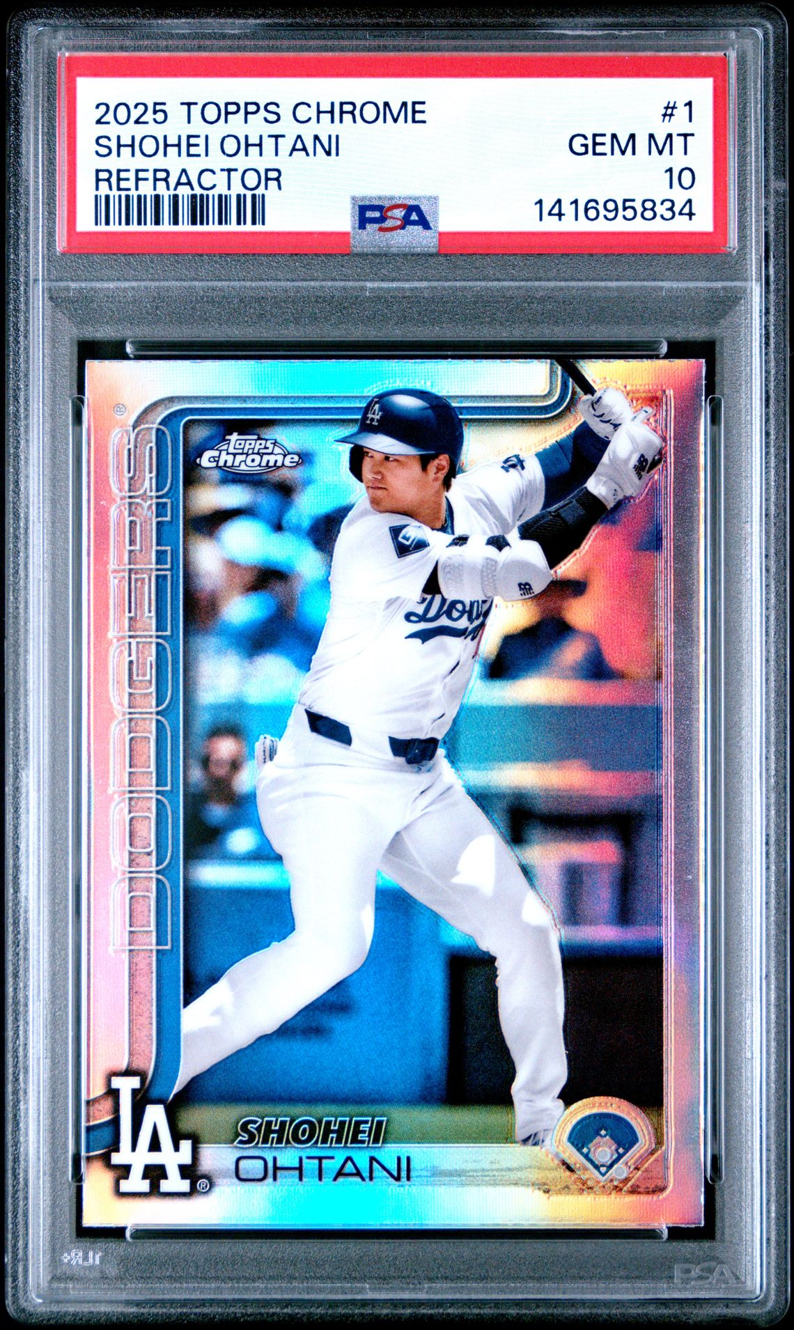 2025 Topps Chrome Shohei Ohtani #1 (Refractor) Gem Mt 10 front