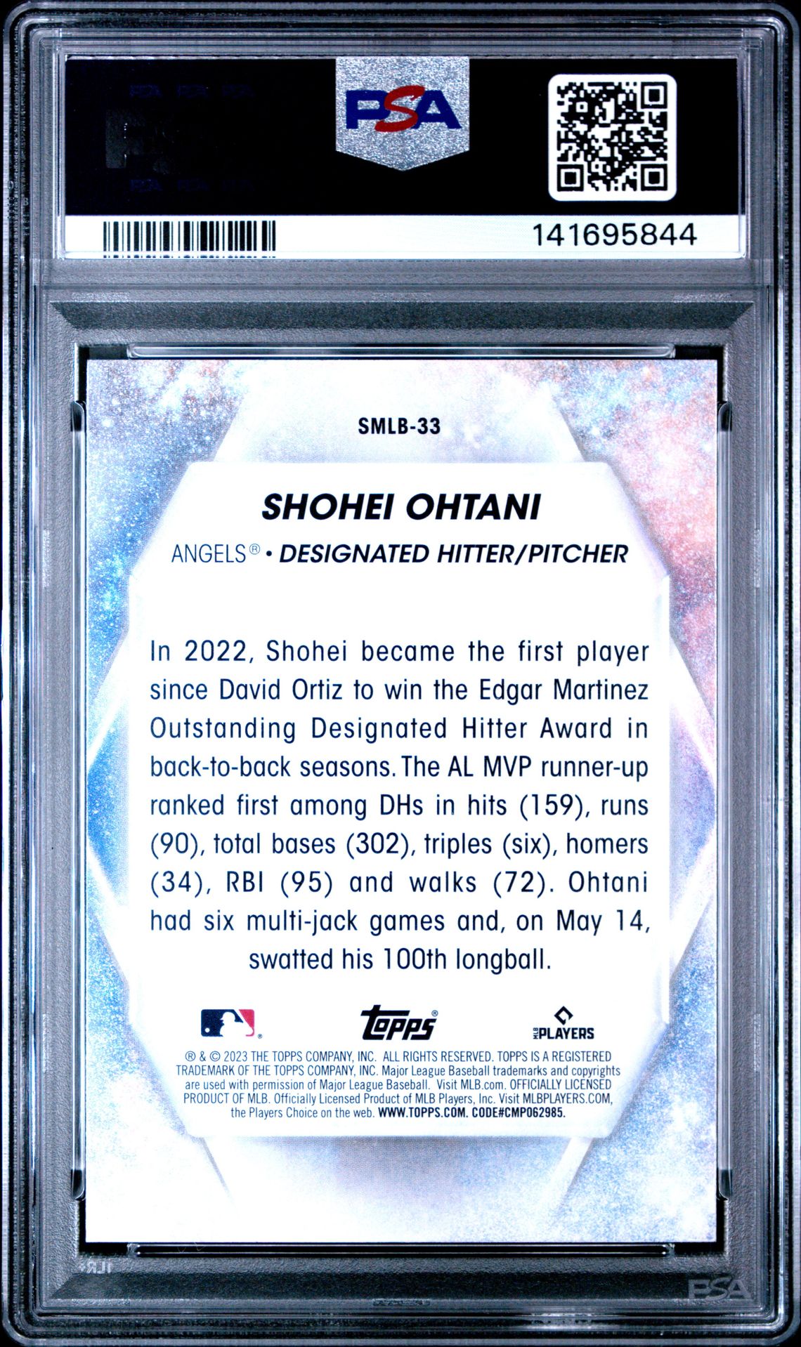 2023 Topps Stars Of Mlb Shohei Ohtani #Smlb33 (Series 2) Gem Mt 10 back