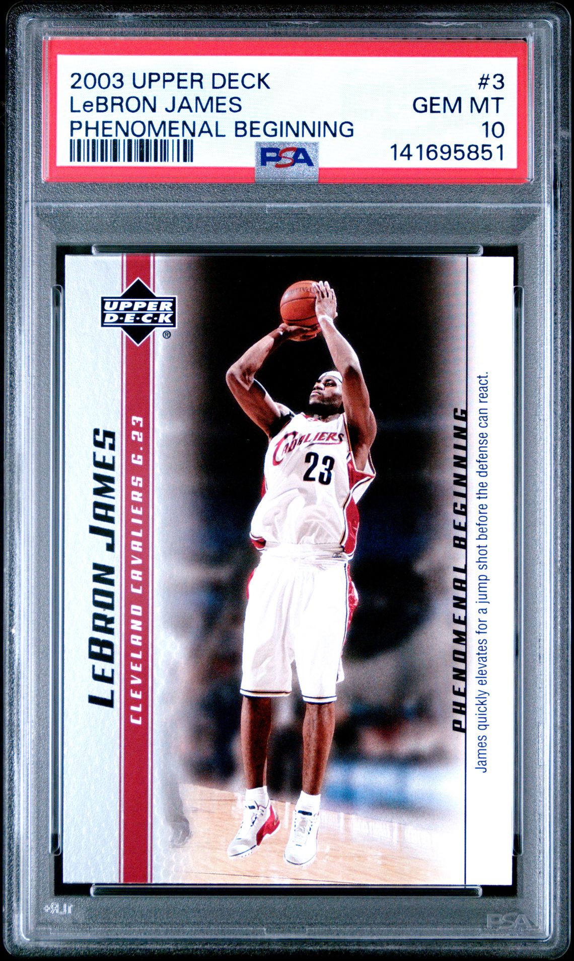 2003 Upper Deck Lebron James Phenomenal Beginnings Lebron James #3 (Phenomenal Beginning) Gem Mt 10 front