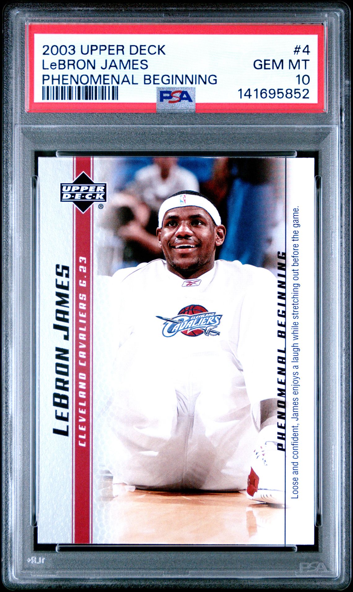 2003 Upper Deck Lebron James Phenomenal Beginnings Lebron James #4 (Phenomenal Beginning) Gem Mt 10 front