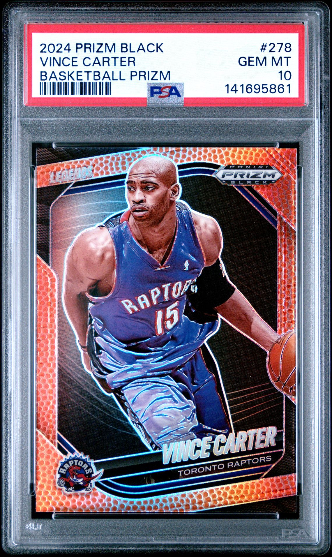 2024 Panini Prizm Black Vince Carter #278 (Basketball Prizm) Gem Mt 10 front