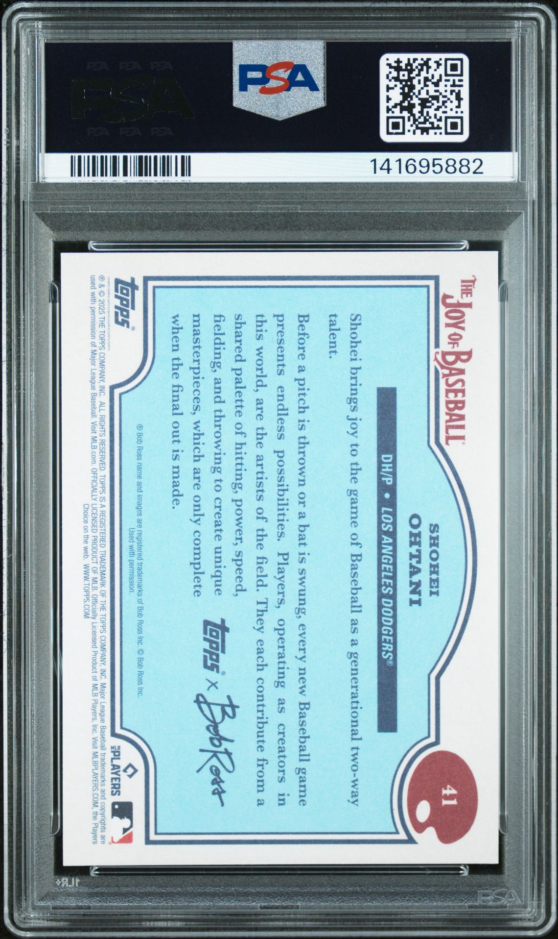 2025 Topps X Bob Ross The Joy Of Baseball Shohei Ohtani #41 Gem Mt 10 back