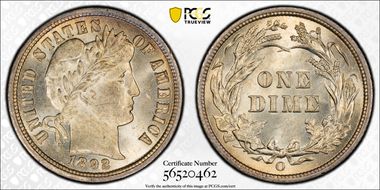 1892-O 10C MS66