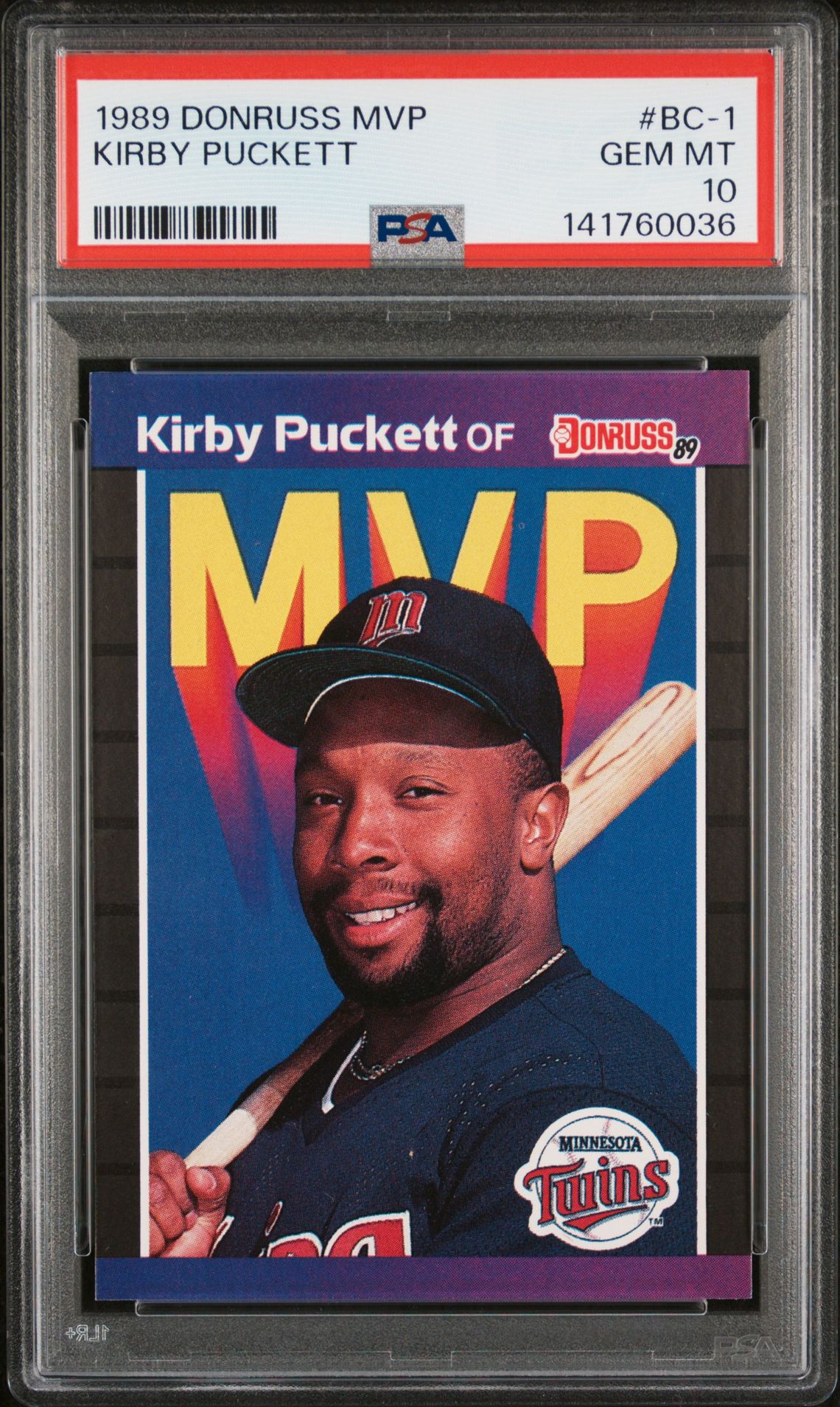 1989 Panini DONRUSS MVP #BC-1 Kirby Puckett front