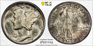 1944-D 10C MS67+ FB