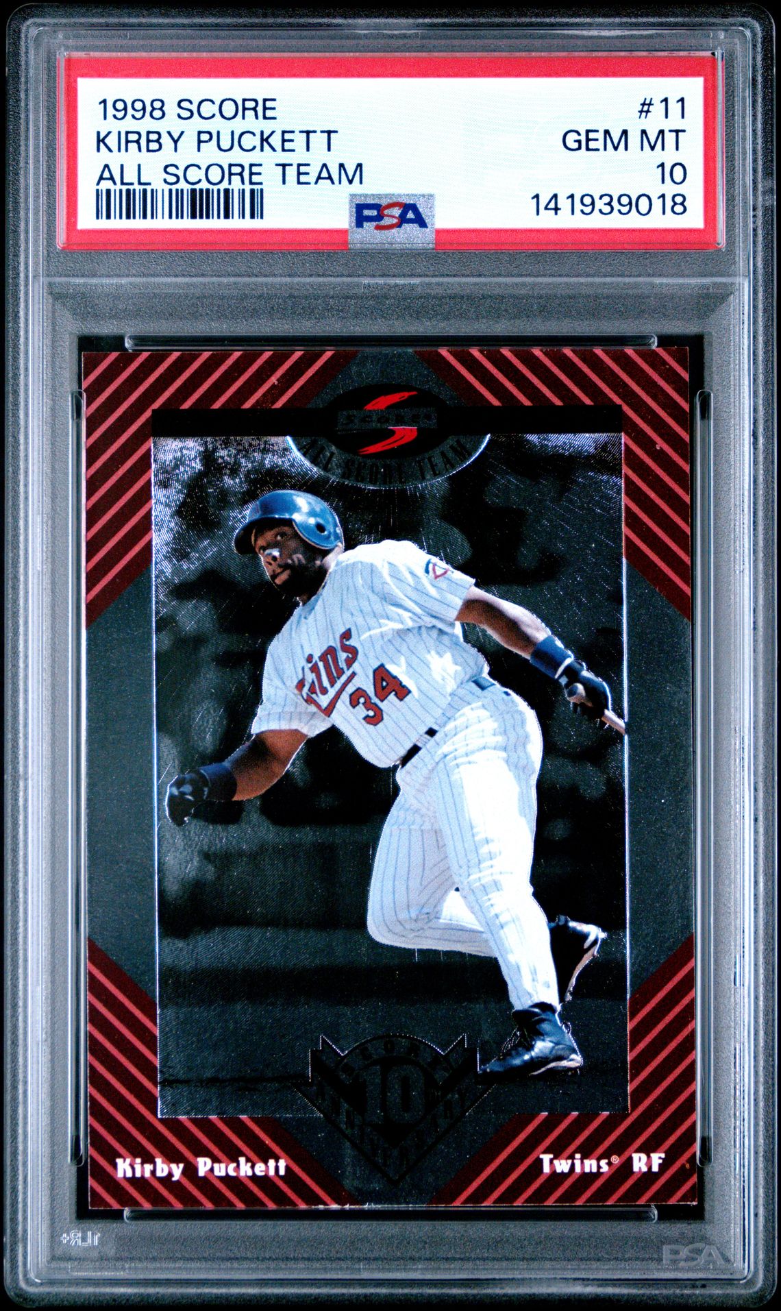 1998 Score SCORE ALL SCORE TEAM #11 Kirby Puckett front