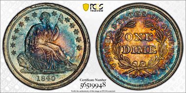 1840 10C No Drapery MS66