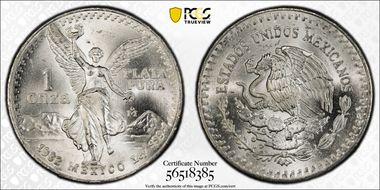 1982-Mo Onza Libertad Ag MS65