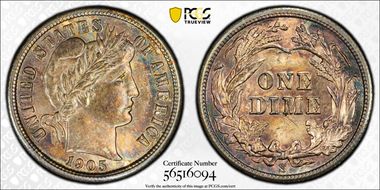 1905-S 10C MS64