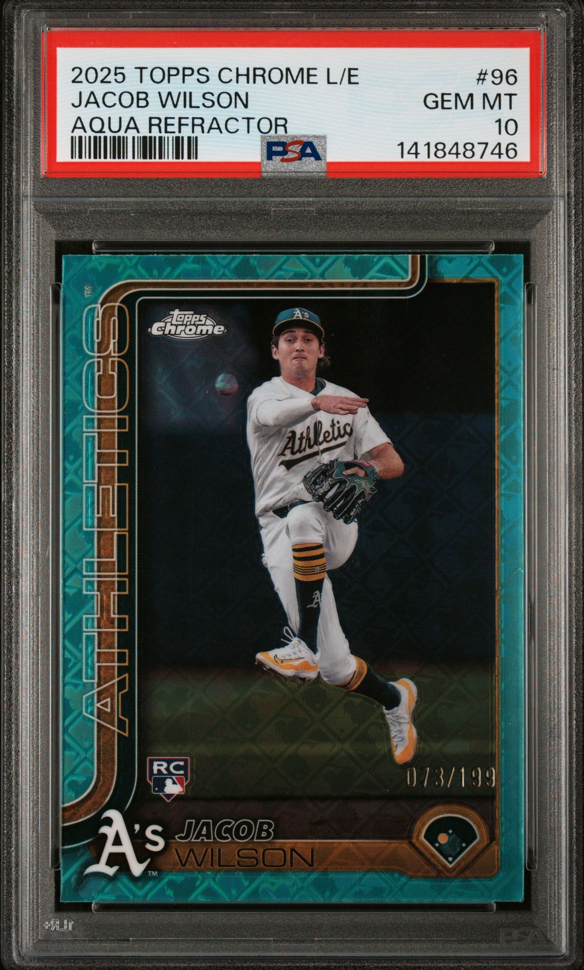 2025 Topps TOPPS CHROME LOGOFRACTOR EDITION AQUA REFRACTOR #96 Jacob Wilson front