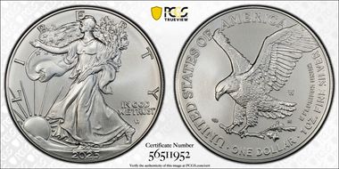 2025-W $1 Burnished Silver Eagle SP70