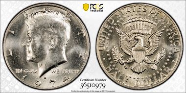 1974-D 50C Doubled Die Obverse MS62