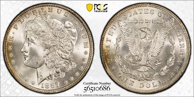 1887 $1 MS66