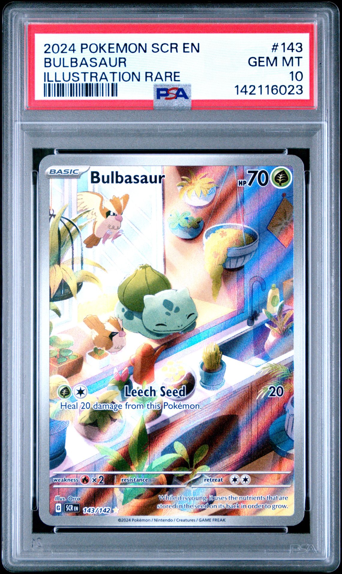 2024 Pokemon POKEMON SCR EN-STELLAR CROWN ILLUSTRATION RARE #143 Bulbasaur front