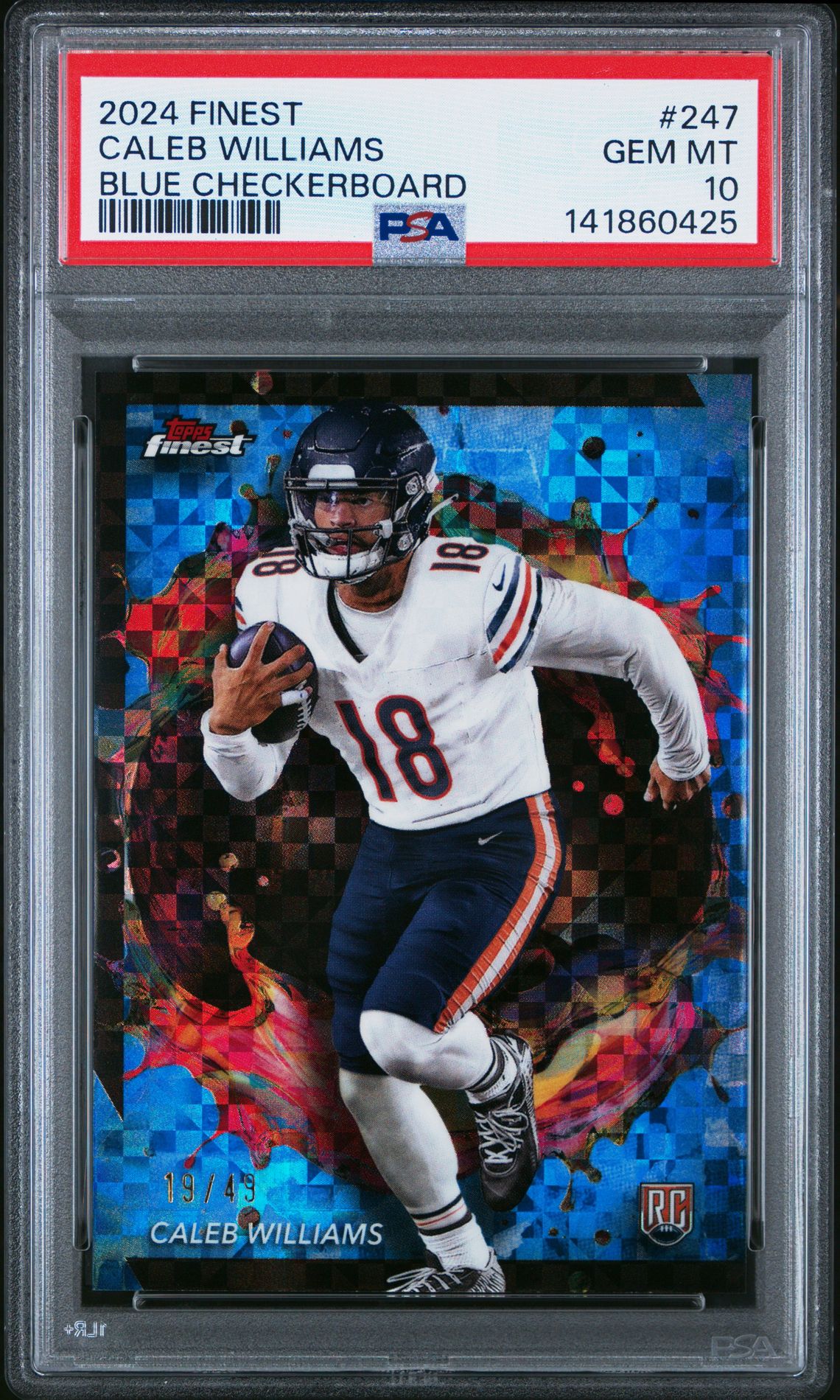 2024 Topps TOPPS FINEST BLUE CHECKERBOARD #247 Caleb Williams front