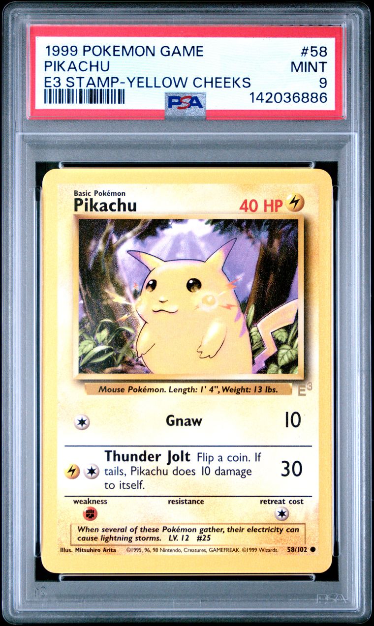 e3 pikachu pokemon card - 58/102 - Common - promo Products Pikachu Pikachu (Base Set 58) -