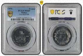1976 5 Lira FAO KM-909 MS65