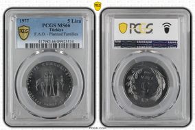 1977 5 Lira F.A.O. - Planned Families MS66