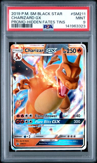 2019 Pokemon Hidden Fates Promo-Hiddenfatestins Black #SM211 Charizard Gx front