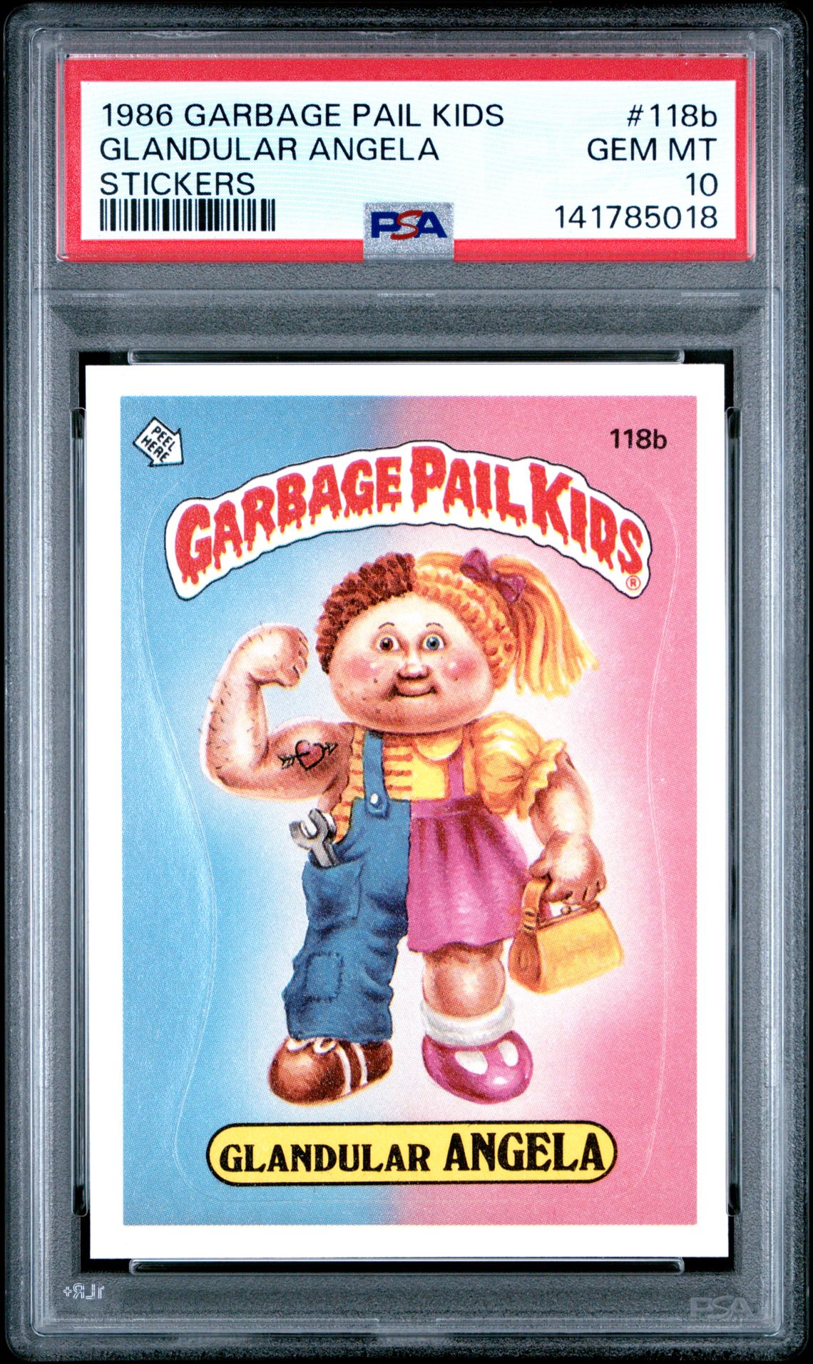1986 Topps GARBAGE PAIL KIDS STICKERS #118B Glandular Angela front