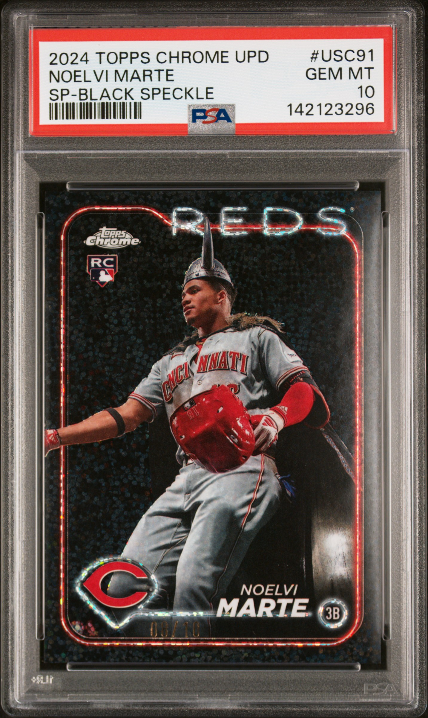 2024 Topps Chrome Update Noelvi Marte Sp-Black Speckle #USC91 PSA 10