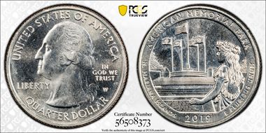 2019-W 25C American Memorial NP MS66