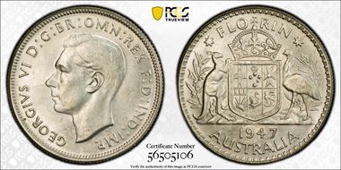 1947(m) Florin KM-40a  Ag MS63