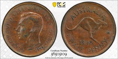 1945(p) 1/2D No Dot MS62BN
