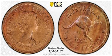 1961 Y. (p) 1/2D MS64RB