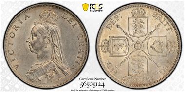 1887 Florin S-3925 Jubilee Head MS62