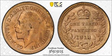 1913 1/3 Far S-4062 MS65RD