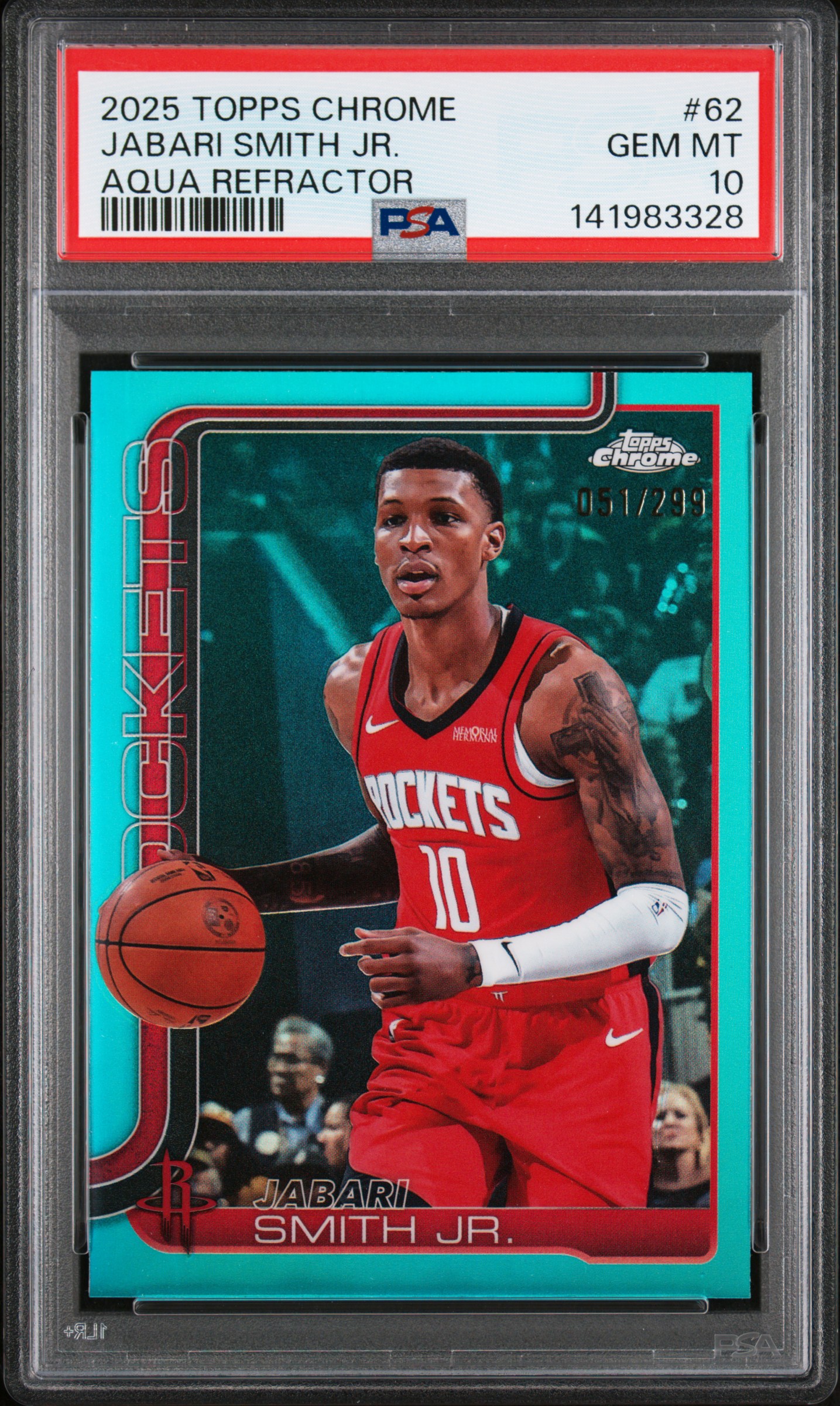 2025 #62 Jabari Smith Jr. PSA 10 Topps Chrome