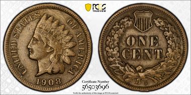 1908-S 1C VF35BN