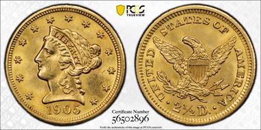 1905 $2.50 MS63